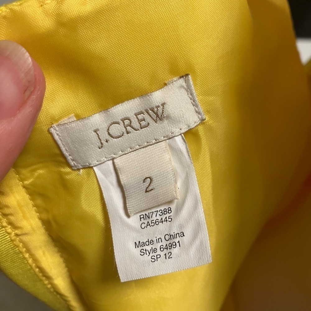 J Crew Textured Cotton Dress For Women in yellow size 2 - Picture 4 of 4